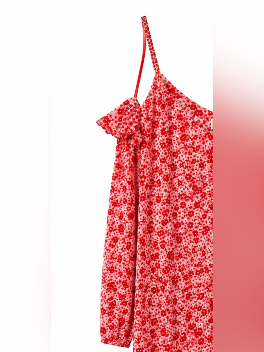 Michael Kors Floral Cold Shoulder Dress Size Large - Picture 3 of 5